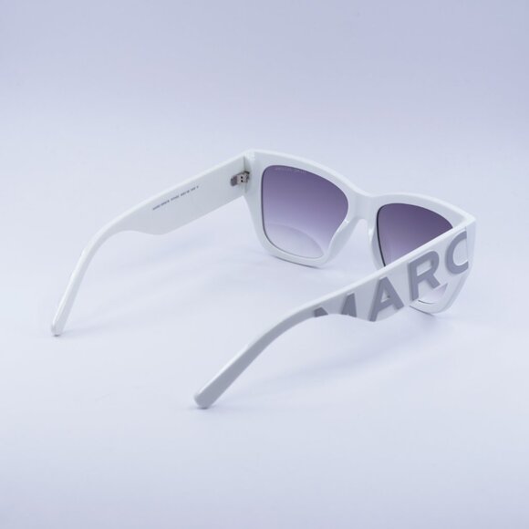 Marc Jacobs MARC 695/S 0HYMI C Sunglasses White Grey Square Frame, Grey Lenses - Picture 9 of 10